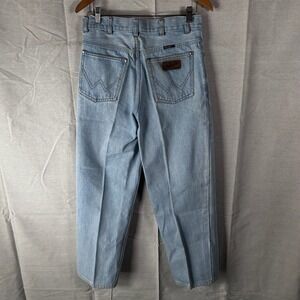 Vintage Wrangler The Authentic Jean Mens 32x29 Light Wash Cowboy Cut Denim USA